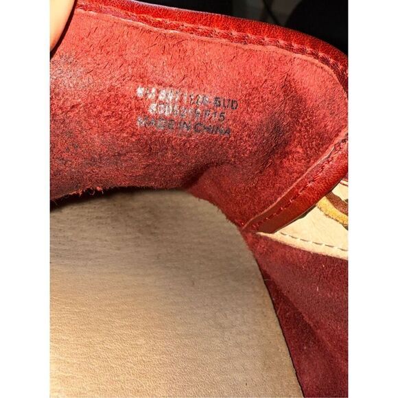 Frye Bud Red Leather Lace Up Sneakers Size 8.5 - Picture 8 of 8